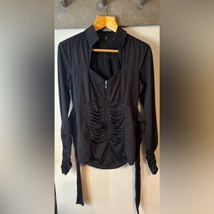 90s foxy jeans ruched blouse